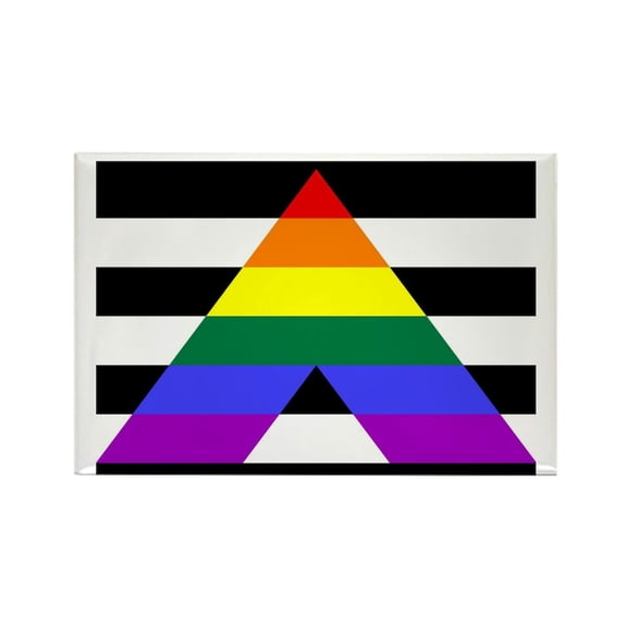 CafePress - Straight Ally Flag Magnets - Rectangle Magnet, 2"x3" Refrigerator Magnet