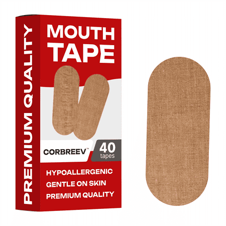 CorBreev Mouth Tape for Sleeping - Ultimate Sleep Aid for Snoring Relief | Soft, Hypoallergenic Strips for Comfortable Overnight Use (40 Tape)