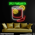 thumbnail image 2 of Craftnamesign Spicy Margarita Neon Sign, Cocktail Wall Art, Bar Pub Wall Decor, 2 of 4