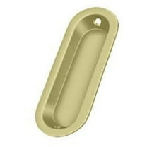 Deltana FP223U3-UNL Flush Pull, Oblong, 3-1/2" x 1-1/4" x 3/8" in Unlacquered Brass