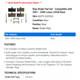 thumbnail image 2 of Rear Brake Pad Set - Compatible with 2001 - 2006 LS430 Base 2002 2003 2004 2005, 2 of 2