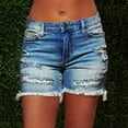 thumbnail image 2 of Tiqkatyck Womens Jean Shorts Clearance, New Women Summer Vintage Jeans Shorts with Pockets Ripped Jean Shorts, Denim Shorts for Women Blue S, 2 of 7