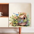 thumbnail image 2 of Adhesivos de pared con diseño de casita para pájaros y flores, verde fresco y azul, 2 of 3
