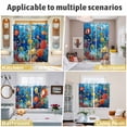 thumbnail image 6 of Cartoon Fish Kitchen Curtains Short 45 Inch Length, Blue Colorful Sea Ocean Seagrass Coral Grommet Top Bedroom Living Room Curtains, Light Filtering Cafe Curtain Drapes 2 Panels Set 84''x45'', 6 of 9