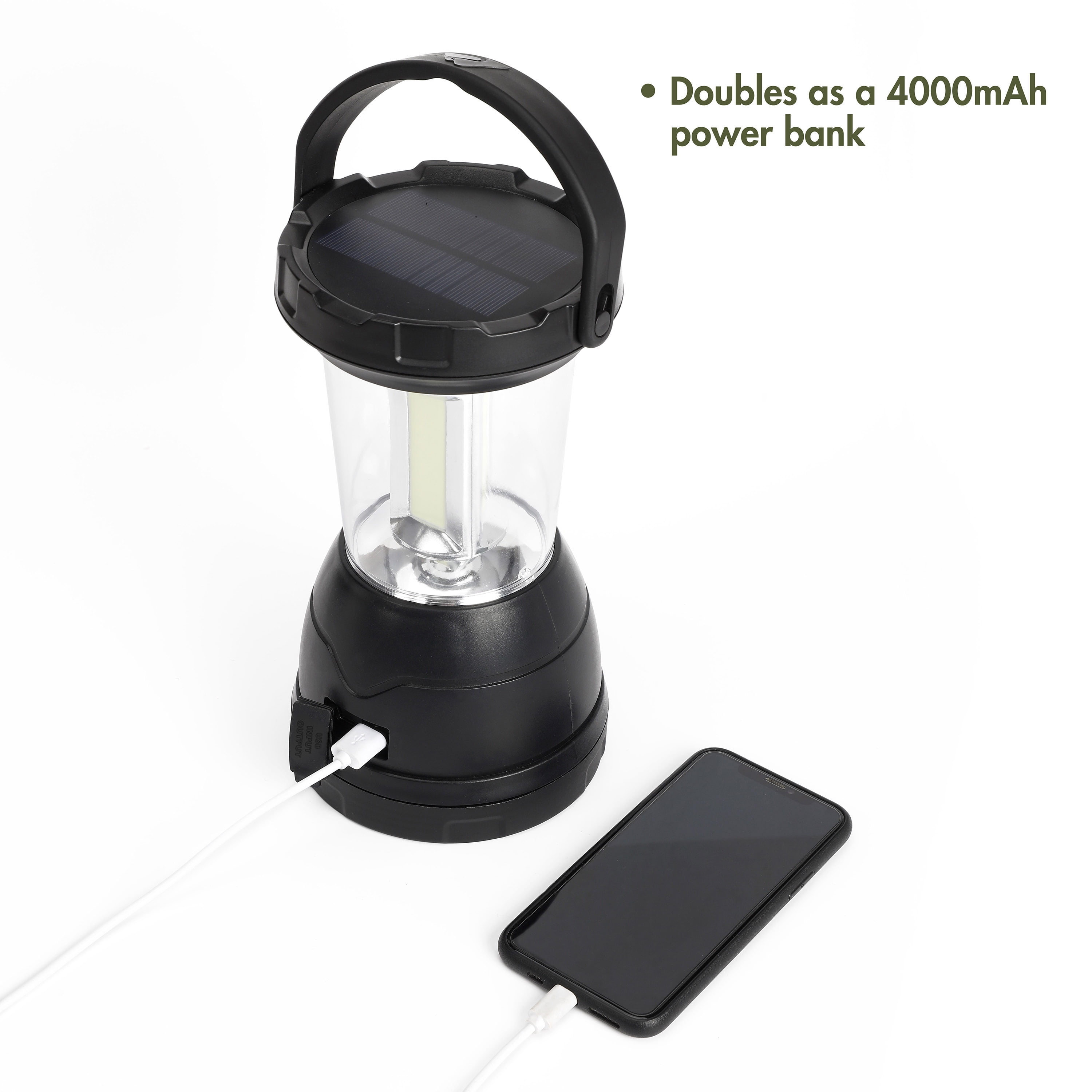 Ozark Trail 1500 Lumen 3-Way Rechargeable Solar Camping Lantern with Power Bank