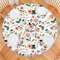 thumbnail image 2 of Pioneer Flower Floral Print Pattern Round Fitted Tablecloth with Elastic Edge,Dining Table Cover Waterproof,Outdoor Round Tablecloth for Camping,Dining,Indoor and Outdoor, 2 of 7