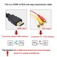 thumbnail image 2 of HDMI to RCA Cable,One-Way Transmission from HDMI Male to 3RCA Video Audio AV Component Converter Adapter Cable for HDTV/DVD and Most LCD Projectors-5FT, 2 of 7