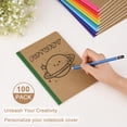 thumbnail image 4 of Cuadernos ZCZN tamaño A5 con tapa kraft y rayados, paquete de 100, 10 colores, 4 of 8