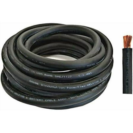 WNI 8 Gauge 50 Feet Black 8 AWG Ultra Flexible Welding Battery Copper Cable Wire - Made In The USA - Car, Inverter, RV, Solar$$Tools & Hardware Other