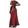 thumbnail image 3 of UPPADA Robe Cocktail à Col Rond pour Femmes Robe Queue de Poisson Robe Cocktail Sans Manches Robe Formelle Évasée Robe d'Invitée de Mariage Robe Cocktail Moulante Vêtements pour Femmes Liquidation, 3 of 4