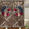 thumbnail image 3 of Juego de 4 cortinas de ducha con diseño de puerta de granero de estilo rústico, impermeables, de tela, antideslizantes, para baño, con diseño de plantas verdes, estilo vintage, gris, para puerta de, 3 of 7