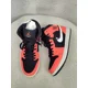 thumbnail image 4 of Ni - ke Air Jordan 1 Mid Men Sneaker 8 Black Infrared Colorblock Leather Basketball Shoe, 4 of 5