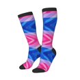 thumbnail image 2 of Bisexual Pride Flag Knee High Socks for Women Long Leg Warmers Socks, 2 of 7