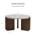 thumbnail image 2 of FOROUTIA Round Coffee Table with Faux Marble Top,Modern Walnut Legs Living Room Table, 2 of 8