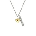 thumbnail image 2 of Delight Jewelry Goldtone Large November - Yellow Crystal Heart Silvertone Always My Sister Bar Charm Necklace, 23", 2 of 4