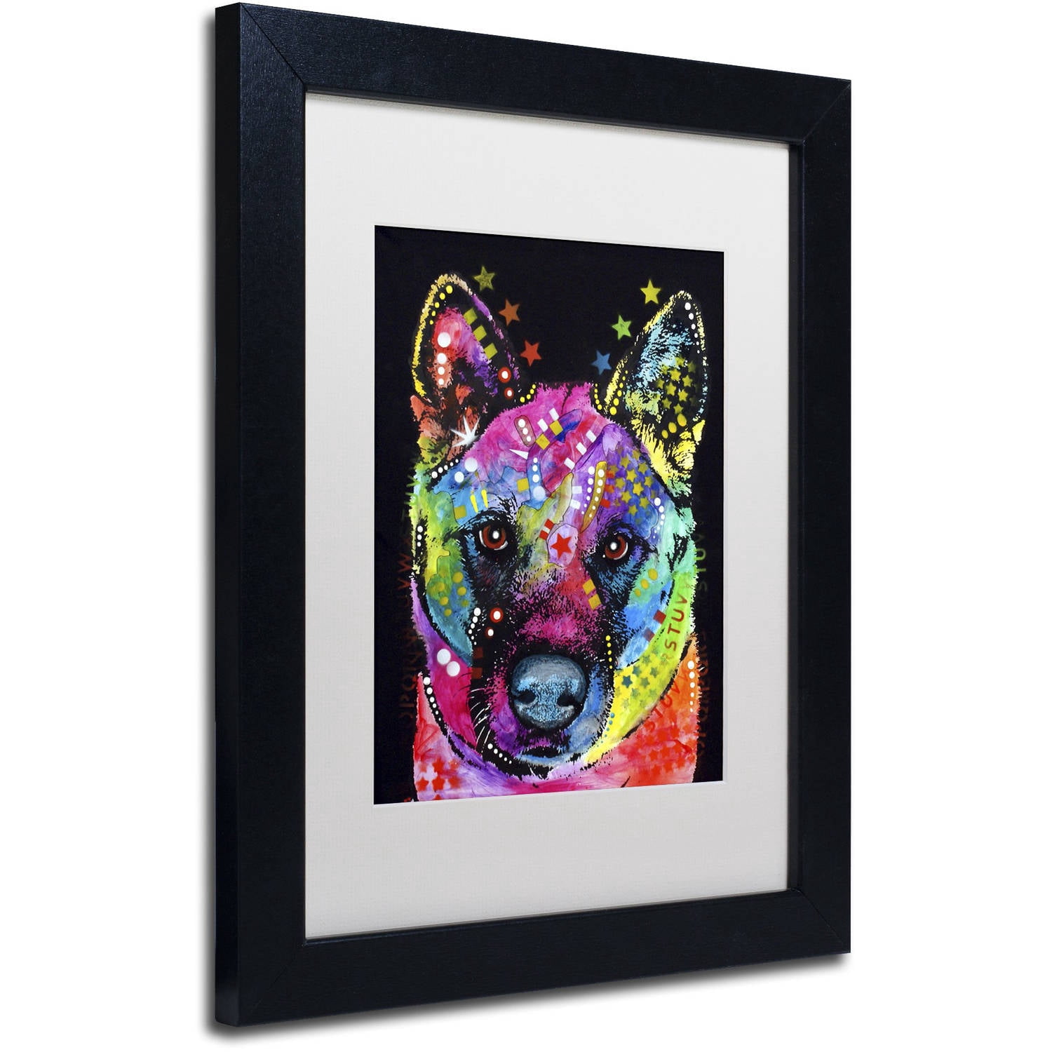 Trademark Fine Art "Akita II" Canvas Art by Dean Russo, White Matte, Black Frame