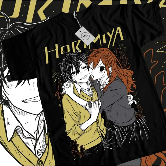 RARE Hori-san to Miyamura-kun T-shirt Kawaii Japanese Anime Horimiya Shirt All Size