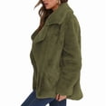 thumbnail image 3 of Women Winter Coats Lapel Faux Fur Jackets Open Front Mid-Long Cardigan Coat Casual Warm Outwear Jackets Green S, 3 of 7