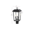 thumbnail image 2 of Elegant Lighting Riggs 8 x 18 inch Outdoor Post Light in Black, 2 of 7