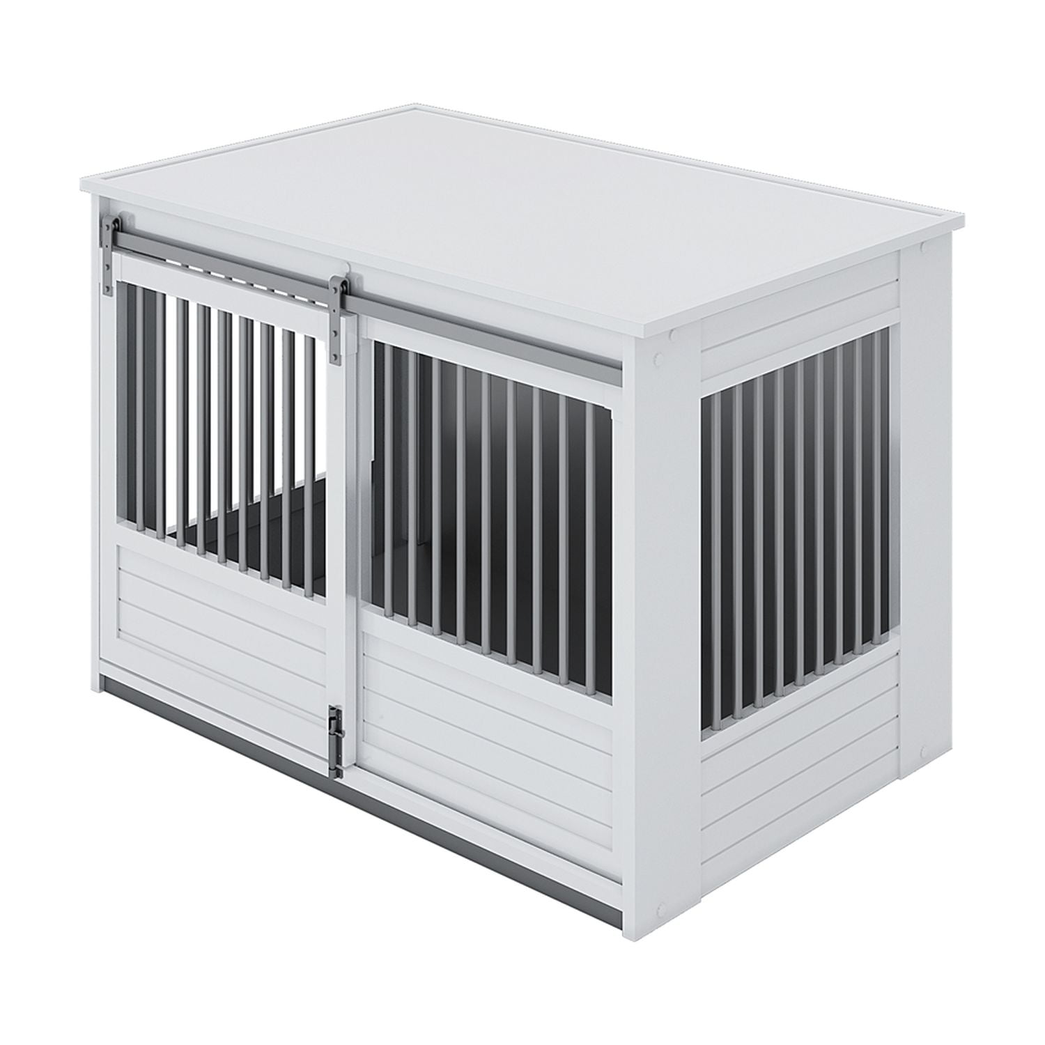 New Age Pet ECOFLEX® Barn Door Dog Crate & End Table, Indoor Furniture Style Kennel