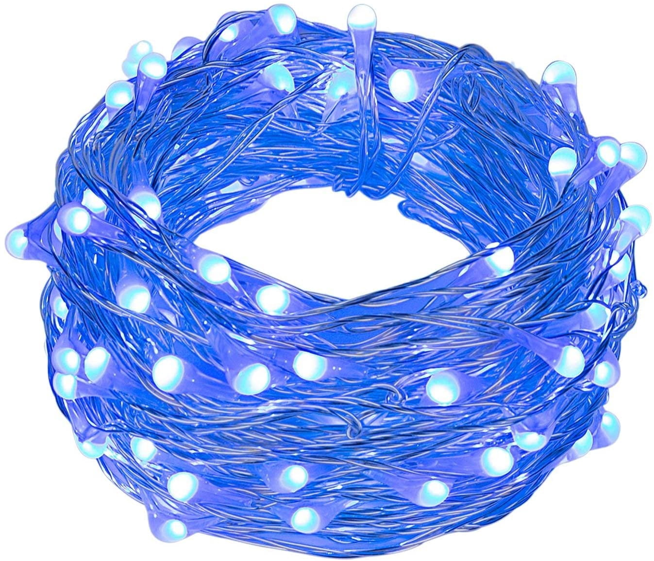 HomeDDecor Copper Wire String Lights, Fairy Light USB Plug in 66ft 200 Led Christmas String Light for Indoor Xmas Tree Wedding Party Patio Decor((Blue)