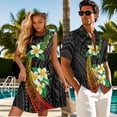 thumbnail image 3 of Yuyamidu Matching Hawaiian Outfits for Couples Hibiscus Polynesian Shirt for Men Womens Hawaiian Dresses Aloha Button Up Shirt Men Puletsai Samoa Matching Set Hawaiian Luau Clothes ,Size 2XL, 3 of 6