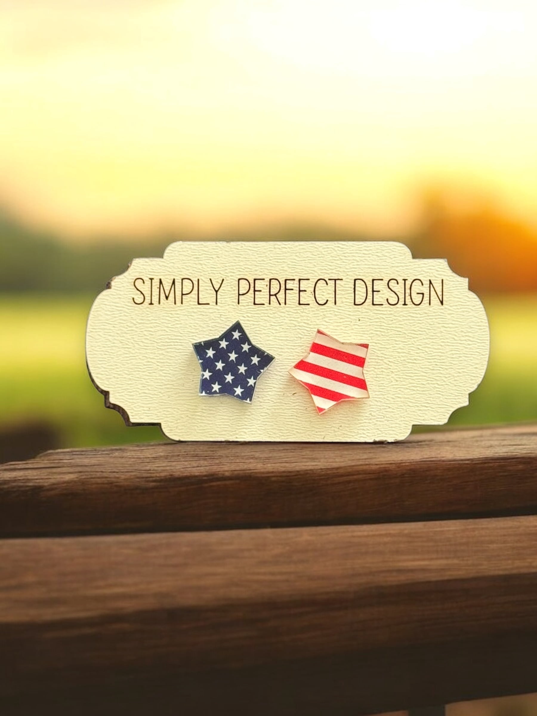 Patriotic American Flag Star Stud Earrings for Women, Hypoallergenic Stainless Steel, Red White Blue Rhinestone July 4th Jewelry - Handmade in USA