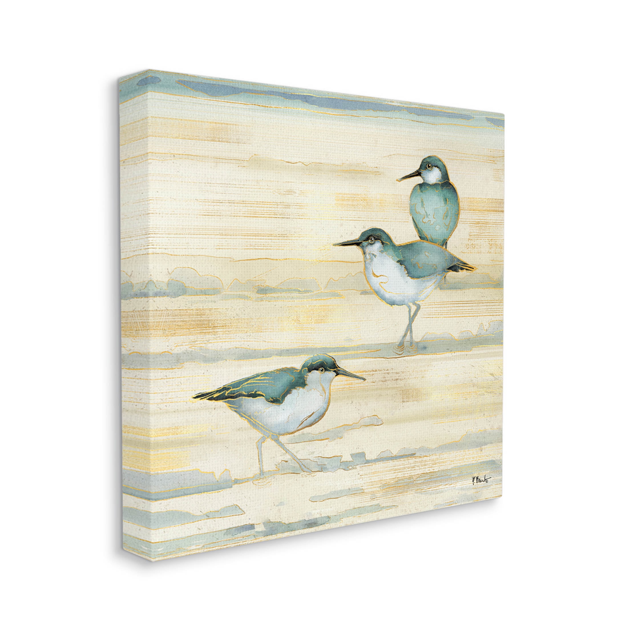 Stupell Industries Oceanside Sandpipers Summer Coast Graphic Art Gallery Wrapped Canvas Print Wall Art, Design by Paul Brent