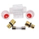 thumbnail image 1 of Portafusibles AGU en línea chapado en oro y 1 fusible AGU de vidrio chapado en oro de 40 A para protección de audio automotriz (40 A), 1 of 4