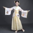 thumbnail image 1 of Traje de bata de seda china para niñas y niños, Kimono chino tradicional Vintage étnico, disfraz de baile de coro de estudiantes Hanfu, 1 of 4