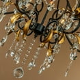 thumbnail image 4 of Mid-Century French Style 6-Light Crystal Chandelier in Matte Black and Antique Gold Finish For Versatile Interiors, 4 of 5