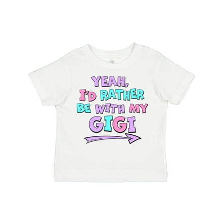 

Inktastic Yeah I d Rather Be with My Gigi in Pink Blue and Purple Gift Toddler Boy or Toddler Girl T-Shirt