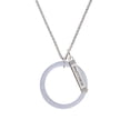 thumbnail image 2 of Delight Jewelry Acrylic 1 1/2" Ring Imitation Pearl Silvertone Mother Daughter Bar Charm Necklace, 23", 2 of 4