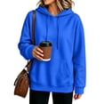 thumbnail image 3 of Nestiefly Womens Hoodie Sweatshirt Oversized Lightweight Loose Long Sleeve Pullover Hooded Sweatshirt With Pockets Royal Blue L, 3 of 6