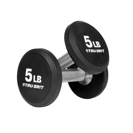 Tru Grit Fitness Elite TPU Round Dumbbells 5LB