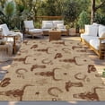 thumbnail image 2 of Brown Cow Skull Outdoor Rug for Patio/Deck/Porch, Non-Slip Large Area Rug 5 x 7 Ft, Southwestern Vintage Cowboy Boots Burlap Indoor Outdoor Rugs Washable Area Rugs, Camping Rug Carpet Runner, 2 of 8