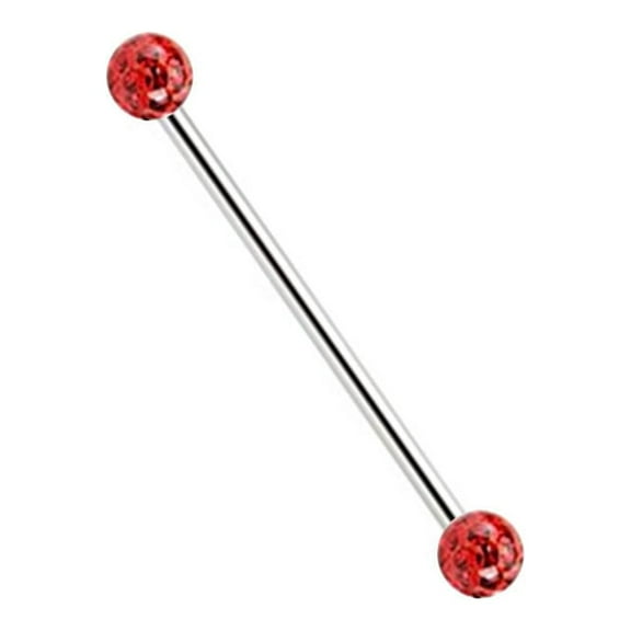 Industrial Barbell 14GA with Epoxy Coated Ferido Balls (Sold Individually)