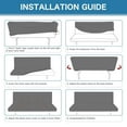 thumbnail image 7 of H.VERSAILTEX 100% Waterproof Jacquard Stretch Futon Slipcover Non-Slip Armless Sofa Cover Washable Furniture Protector with Elastic Bottom for Kids and Pets, Grey, 7 of 7