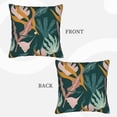 thumbnail image 4 of LNWH Green Vintage Leaf Texture Throw Pillow Covers, Square Soft Linen Decorative Pillow Cases, 18"x18", 4 of 8