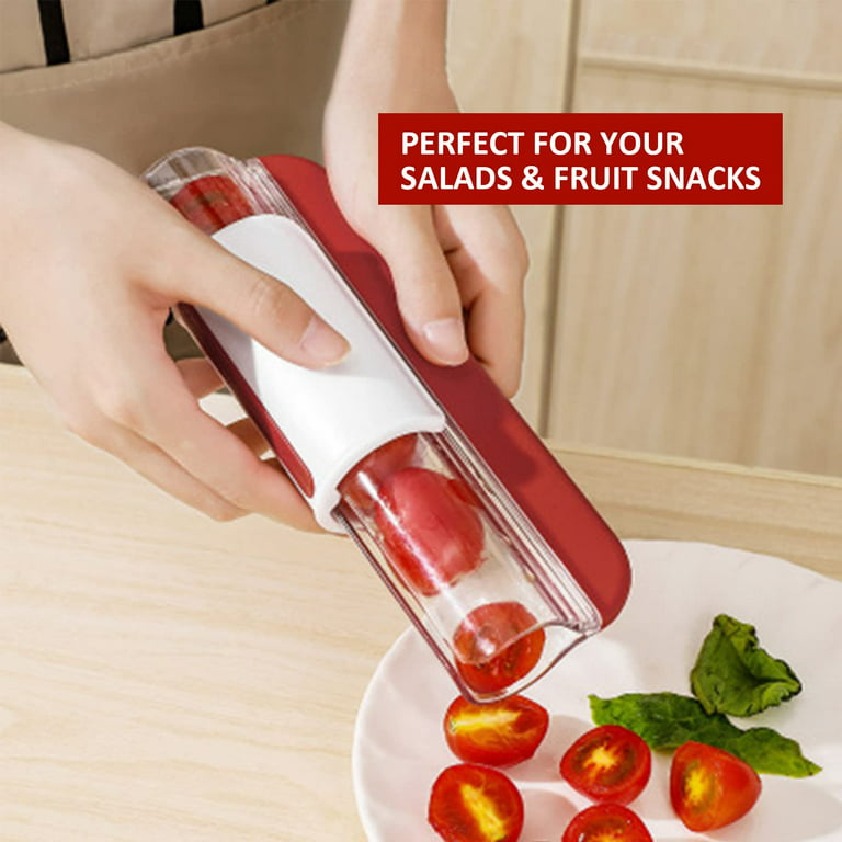 Zip Slicer Cherry Tomatoes & Grapes Slicer, Red or Green *FAST FREE  SHIPPING *
