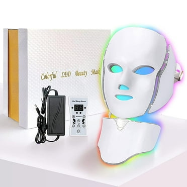 7 Colors LED Light Therapy Mask,Face & Neck Photon For Skin Rejuvenation,Collagen, Wrinkle,Facial Skin Care