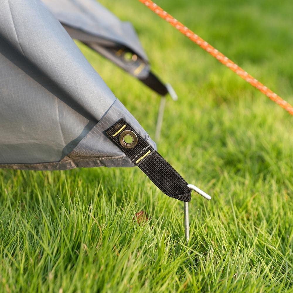 Metal Tent Stakes Heavy Duty 9 Inch, 8 Pack Anti-Rust Galvanized Steel Camping Tarp Stakes, Ground Stakes Yard Stakes Canopy Anchors for Inflatables, Outdoor Decorations
