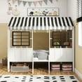 thumbnail image 3 of Furniture of America Little House Kids Metal Loft Bed with Guardrails, Black and White, Twin, 3 of 11