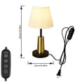 thumbnail image 3 of Kiven Modern Plug in Table Lamp, Dimmable Desk Lamp with Brown Fabric Lampshade with Timing Setting, 3 of 5