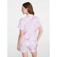 thumbnail image 4 of Joyspun Women’s Dreamy Soft Collection Bridal Short Sleeve Knit Notch Collar Top and Shorts Pajama Set, 2-Piece, Sizes XS-3X, 4 of 6
