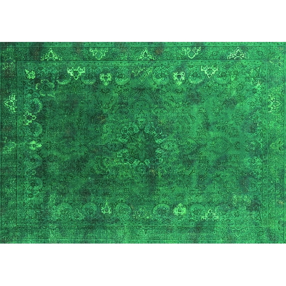Ahgly Company Indoor Rectangle Oriental Green Industrial Area Rugs, 3' x 5'