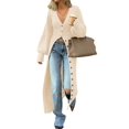 thumbnail image 3 of Spring Fall Women Long Sleeve Button Down Casual Long Knit Cardigan, 3 of 6