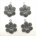 thumbnail image 2 of U8MO 4/10/30X Flower Antique Silver Charms Pendants For Jewelry Making DIY 32*24mm-10pcs, 2 of 6