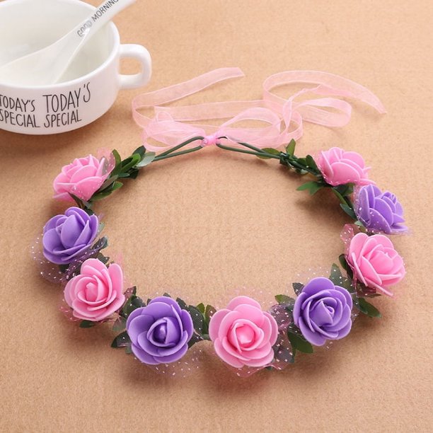 Zhuge Diademas de flores para mujer, corona de flores para novia, suministros para fiestas de bodas, guirnaldas florales, corona para el cabello, diademas florales, A24