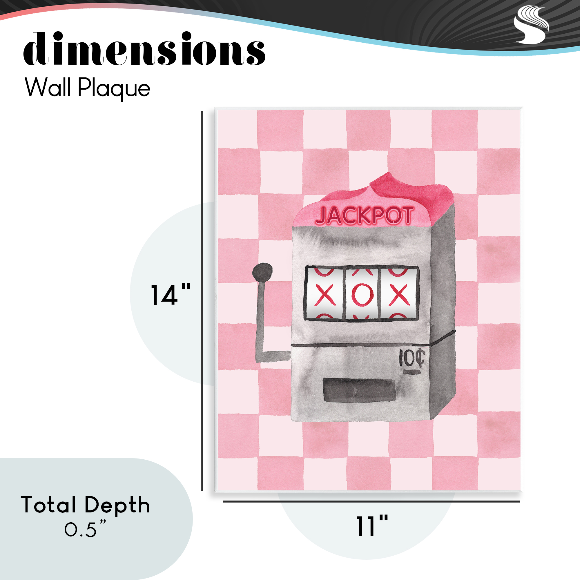 Jackpot Slot Machine Wall Plaque Art, design by Nina Jacobs